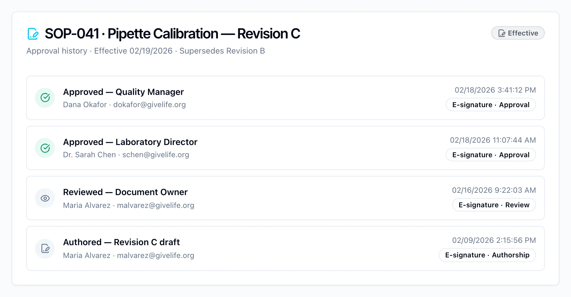Document Control in Kintavo — product screenshot